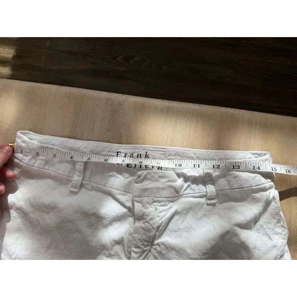 Frank & Eileen Kinsale Linen Blend White Italian Cropped Pants Size 10